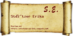 Stötzer Erika névjegykártya
